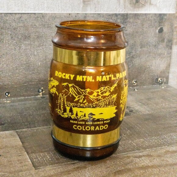 VINTAGE MINI BARREL COFFEE MUG RETRO ROCKY MTN NATIONAL PARK CUP RETRO DRINKWARE - Picture 1 of 6